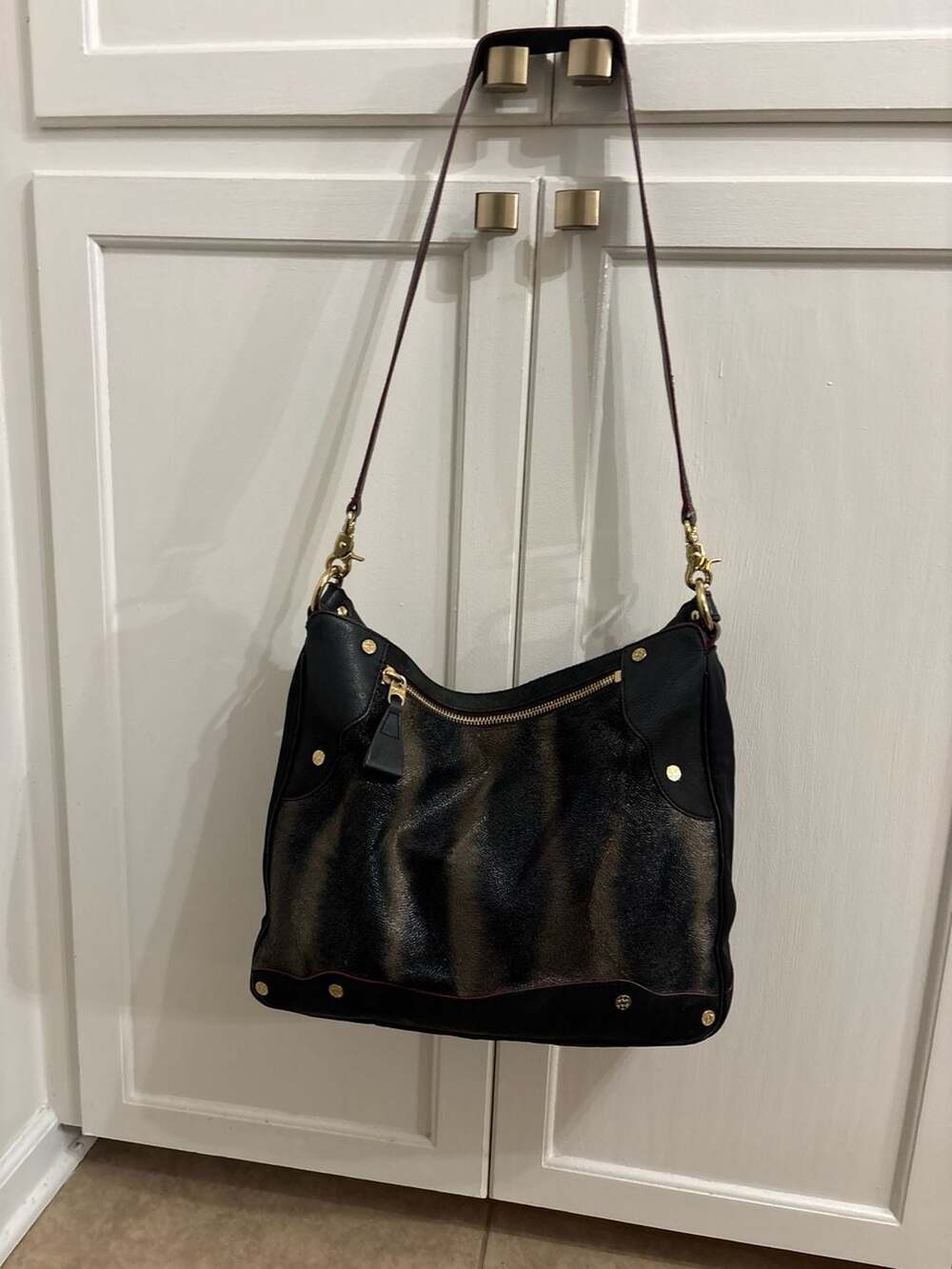 MZ Wallace Metallic Tiger Print Hobo Bag with Gold Hardware